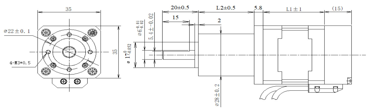 35系列闭环步进电机+齿轮箱结构