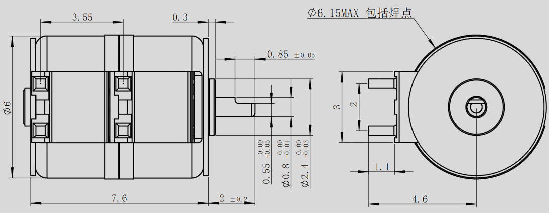 OT-SM6.0L-001步进电机_6mm摄像头升降电机-万至达电机