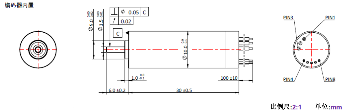 ECS 1030 内置编码器空心杯电机-万至达电机