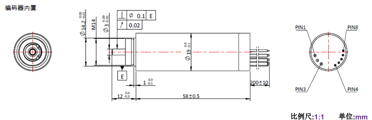 ECS 1958 内置编码器空心杯电机-万至达电机